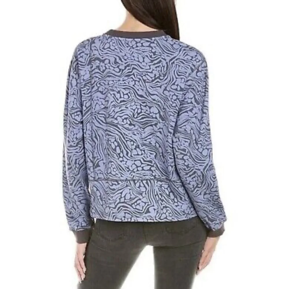 Johnny Was‎ Calme Seamed Oversized Pullover Blue Patterned Size Small NWOT $178